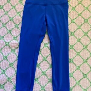 Lululemon Bright Blue Wunder Under High Rise Crop Leggings!  Size 8!  EUC!